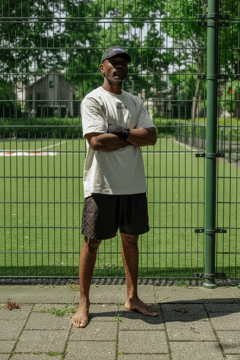 Uitsnede volledig lichaam - wit shirt