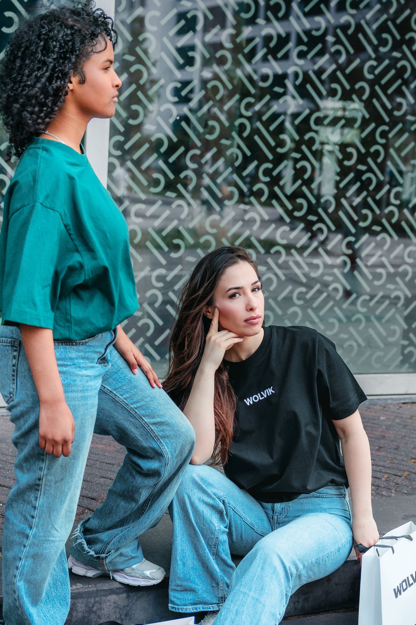 WOLVIK T-shirt Oversized - Dark Green