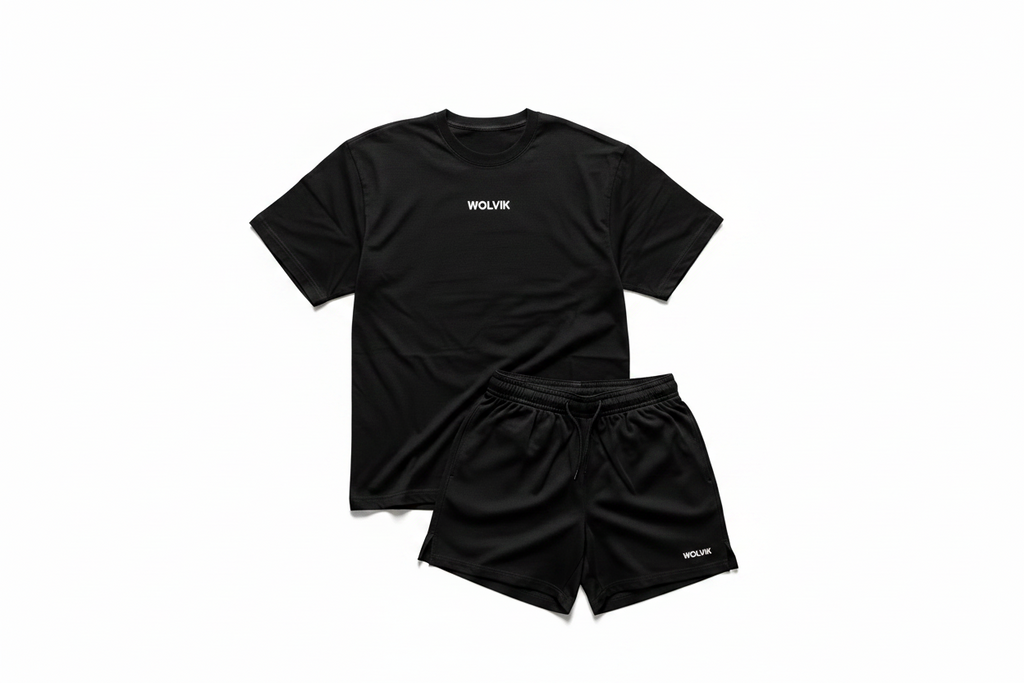 WOLVIK Performance Set Black Flat Lay - Zonder Pet